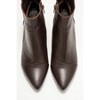 Gael - Brown Leather Block Heel Boot (Women) brown cilt 7 Forever & Always Shoes US - 3 of 4