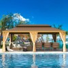 Erommy 14' x 22' Hardtop Gazebo,Aluminum Frame Gazebo with Galvanized Steel Double Roof, Curtains and Nettings Included - 3 of 4