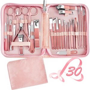 Manicure Set 30 in 1 Nail Clipper set,  nail clippers, fingernail & toenail clippers - 1 of 4