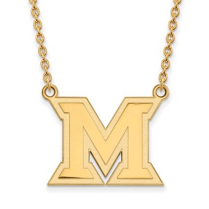 Black Bow Jewelry 10k Yellow Gold Miami Redhawks NCAA Necklace 18 Inch - 1 of 4