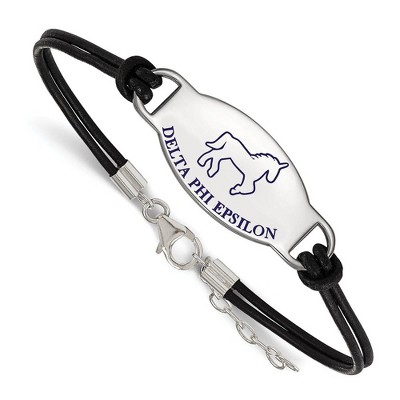 Black Bow Jewelry Sterling Silver Delta Phi Epsilon Greek Life Strand Bracelet 7 Inch