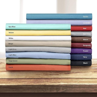 Twin Burgundy Microfiber Deep Pocket Fitted Sheet Set