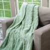 HGTV Triple Jacquard Carved Faux Fur Throw Blanket Quietude 50 x 70 inches - 3 of 4