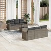 vidaXL 7 Piece Patio Sofa Set with Cushions Gray Poly Rattan - 2 of 4