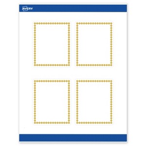 Avery Printable Rectangle Labels, Gold Beads, 4" x 3-1/3", Matte White Rectangle Labels, Permanent, Laser/Inkjet, 40ct, Great for Product Labels - 1 of 4