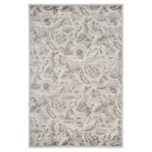 Silver Floral Loomed Area Rug 4