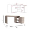 Anybear Modern L-Shaped Computer Desk with Open and Closed Storage - 2 of 4