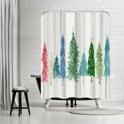 Christmas Trees by PI Creative Holiday Collection Shower Curtain - Americanflat