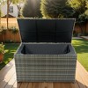 XINGHANZHENXUAN Gray Outdoor Storage Box, 200 Gallon Wicker Patio Deck Boxes with Lid, Outdoor Cushion Storage for Towel - 2 of 4