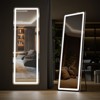 GlasFlength Full Length Mirrors 3 Color Lighting Mirror with Lights, Floor Standing Mirror with Stand, Wall Mounted Hanging, Square White, 64"*12"*21" - image 3 of 4