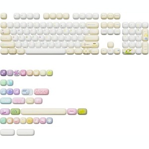 YUNZII 138 Keys MOG Keycaps, Mechanical Keyboard Keycaps for Gaming Keyboards (Yellow Doodle) - 1 of 4