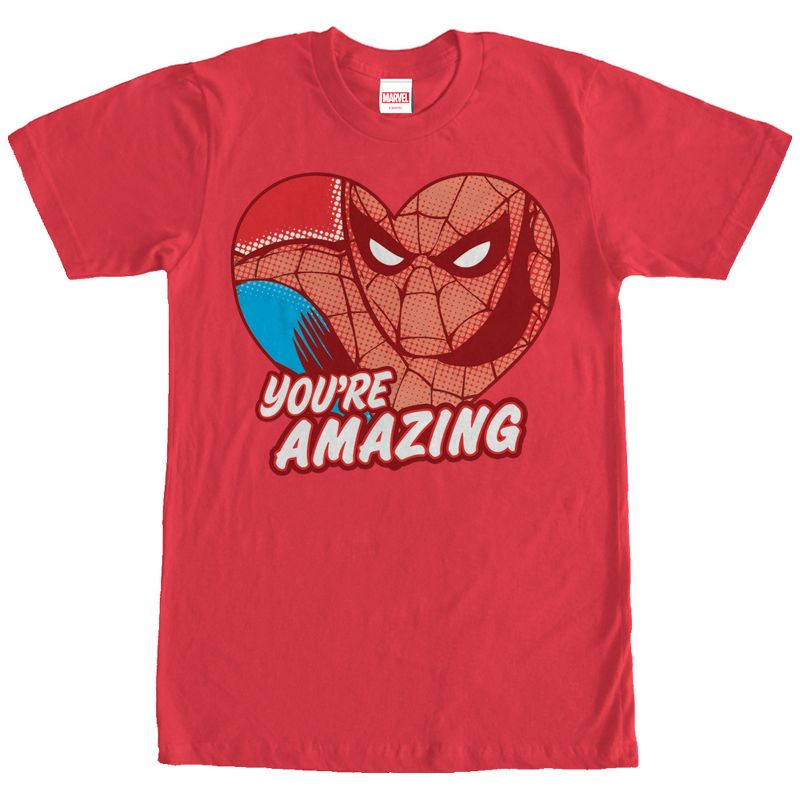 Men's Marvel Spider-Man Amazing Heart T-Shirt, 1 of 5