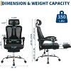 Office Chair with Mesh Back, Retractable Footrest, Adjustable Headrest & Lumbar Support - 3 of 4