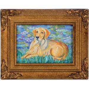 Pavilion Gift Company - Golden Retriever - Bonet - 3.5" x 5" Framed Canvas - Wall Sign Panels - 1 of 4