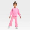 Grayson Mini Toddler Girls' Fleece Sweatshirt - Pink - 4 of 4