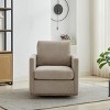 360° Square Chenille Fabric Upholstered Swivel Accent Chair,Lounge Armrests Chair With Solid Wood Frame,Single Sofa Chair-Cuddlewood - 3 of 4