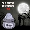 3D Metal Halloween Tombstone -Felix (Large 17") w Stakes-Durable, Weather Rust Proof, UV Printed- Lawn Decor - No Flimsy Foam Graveyard Headstones - 2 of 4