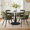 Set of 4 Upholstered Dining Chairs with Arms, Modern Accent Chairs with Metal Legs, Comfortable Padded Seat for Dining Room & Kitchen-Maison Boucle - 2 of 4