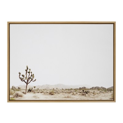 Natural Framed Joshua Tree Desert Canvas Print, 28x38