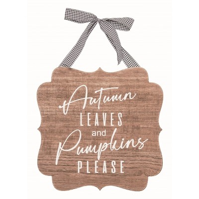 Transpac Wood 11.75 in. Brown Autumn Shaped Autumn Decor
