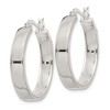 Black Bow Jewelry 5mm, Sterling Silver Polished Round Hoop Earrings - 25mm (1 Inch) - 2 of 4