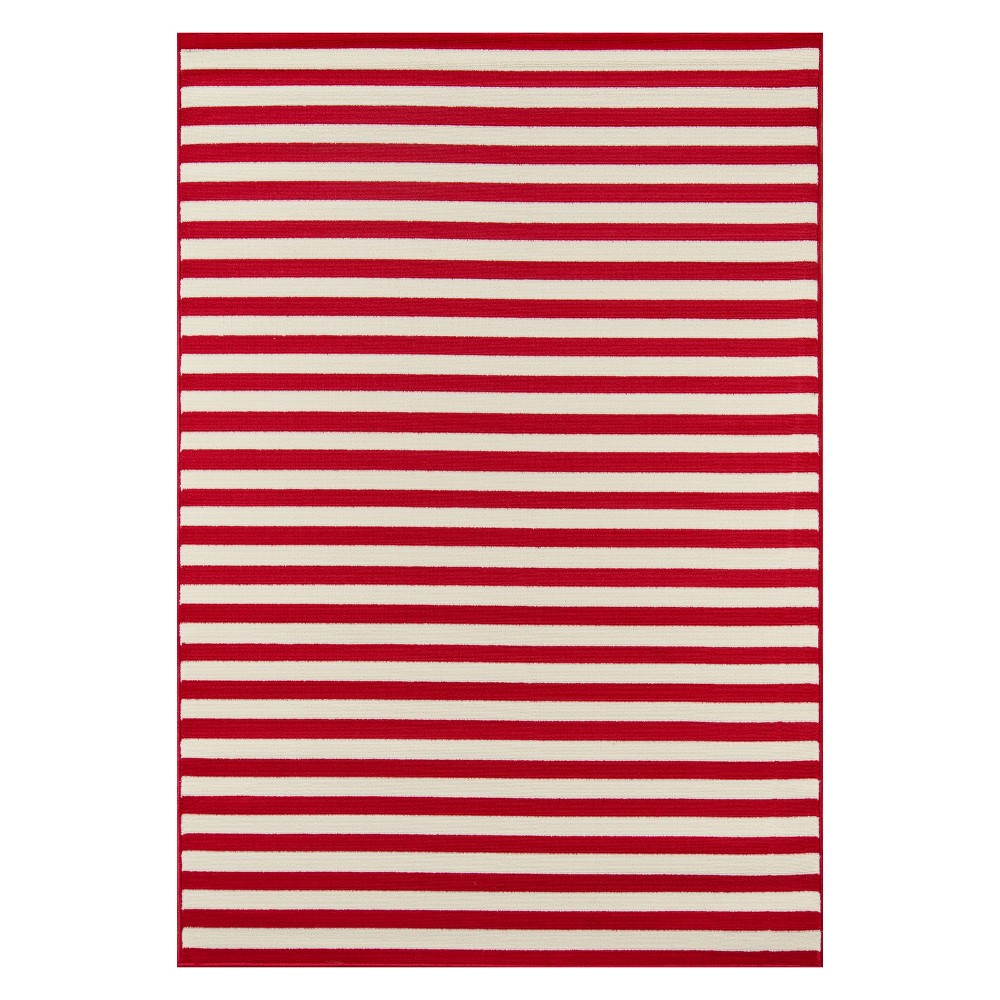 1'8inx3'7in Stripe Loomed Accent Rug Red - Momeni