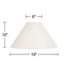 Springcrest 6" Top x 19" Bottom x 10" High x 10" Slant Lamp Shade Replacement Large Off White Tapered Modern Boucle Woven Fabric Spider Harp Finial - 4 of 4