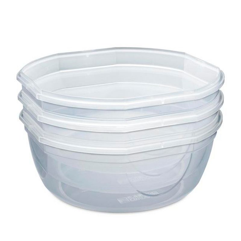 Sterilite Ultra Seal 8.10 Quart Capacity Clear Plastic Food Storage Bowl Container with 4 Point Latching Lids and Easily Stackable Design, 3 of 7