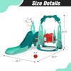 Infurnic Doll Playsets 3 in 1 Toddler Climber and Swing Set Kid Climber Slide Playset W/Basketball Hoop, Childresn Gifts, Green, 69.7"*55.1"*42.5" - 3 of 4