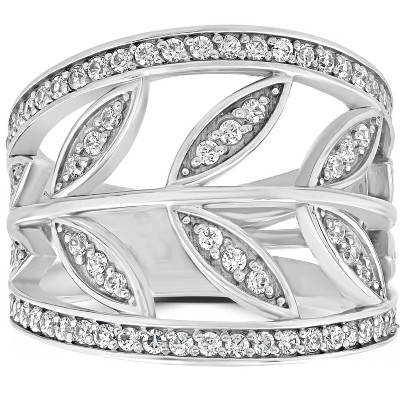 Pompeii3 1CT Diamond Floral Knuckle Ring 14K White Gold