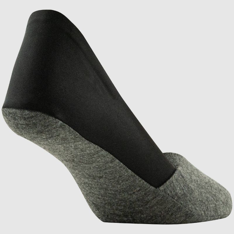 Peds Women&#39;s 2pk Smooth Edge Mid Cut Liner Socks - Black/Gray 5-10, 5 of 7