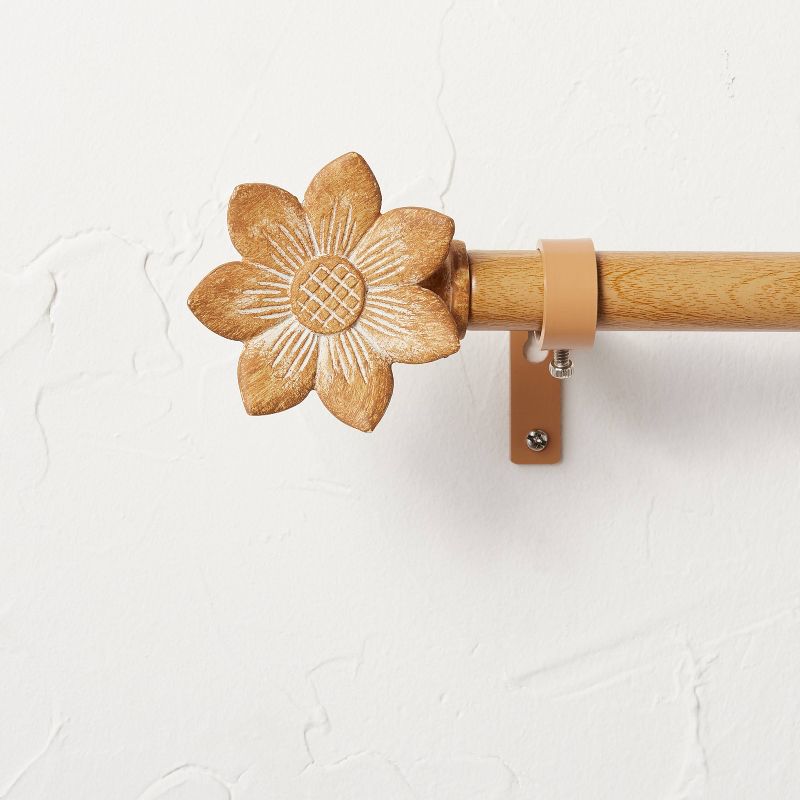 Flower Faux Wood Curtain Rod Natural Wood - Opalhouse™ designed with Jungalow™, 1 of 8
