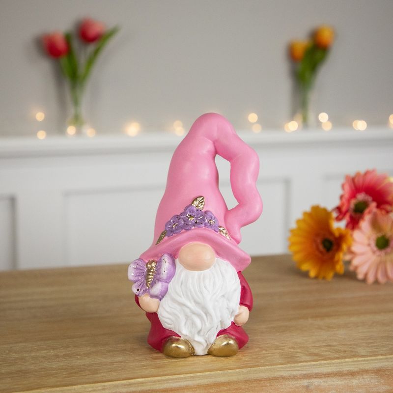 Northlight Spring Gnome Figurine and Butterfly - 7"- Pink and Fuchsia, 2 of 6