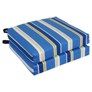 Blazing Needles, 20-inch by 19-inch Patterned Outdoor Chair Cushions (Set of 2) - 1 of 2