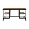 PAGED Computer Desk, Simple Modern Home Office Desk with 6 Open Shelves and Wooden Desktop for Office, Study - 4 of 4