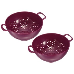 Unique Bargains Food Rice Washing Plastic Vegetable Basket Colander with Handle 2 Pcs - 1 of 3