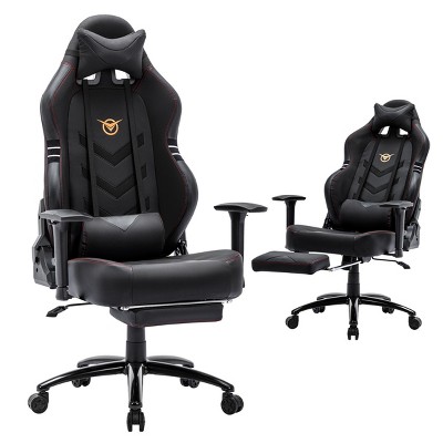 FURNIinspire Task and Office Chairs Home Office Computer Chair Swivel Desk Chair Comfy with Footrest, Adjustable Height, Black, 19.7"*21.3"*49.2"