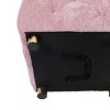 GlasFlength Ottomans and Benches Velvet Upholstered Ottoman with Modern Simple Fashion Design for Stylish Living Spaces, Pink, 18.9"*18.9"*17.3" - 3 of 4