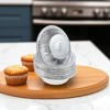 Unique Bargains Cupcake Liners Small Round Disposable Egg-tart Cups Aluminum Foil Silver Tone 50 Pcs - 2 of 4