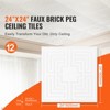 VEVOR Ceiling Tiles,12Pack 24x24in,Drop Ceiling Tiles Premium PVC Sheet,Easy Installation/ Cutting Plastic Glue-up Ceiling Tile,Ceiling Covering,White - 3 of 4