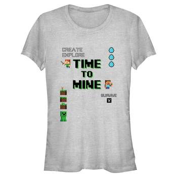 Girl's Minecraft Legends Creeper Logo T-Shirt - Mint - Large