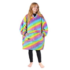 Tirrinia Girls Boys Blanket Hoodie Sweatshirt, Oversized Fleece Pullover, Hooded Fleece Lined Blanket, Christmas Gift for Kids Teens, Youth - 1 of 4
