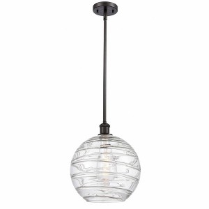 Athens Deco Swirl - 1 Light Stem Hung Mini Pendant In Industrial Style-15 Inches Tall and 12 Inches Wide - 1 of 1