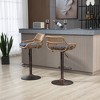 KTMBDW Swivel Bar Stools Set of 2, Adjustable Barstools, Modern Rattan Upholstered Bar Chair with Back and Footrest, for Bar, Dining Room - 2 of 4