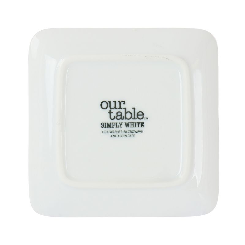 Gibson Our Table Simply White 6 Piece 5 Inch Square Porcelain Appetizer Plate Set, 3 of 6