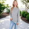Anna-Kaci Women's Long Sleeve Striped Pullover with Front Pockets and Contrast Cuffs - 4 of 4
