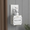 HomeRoots Set of Two White Solid Wood Welcome And Please Sanitize Porch Container Signs - 2 of 4