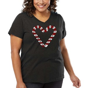 LA Pop Art Candy Canes - Women's Word Art V-Neck - 1 of 4