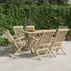 vidaXL Patio Dining Set Outdoor Furniture Set for Garden Gray Solid Wood Teak - 2 of 4