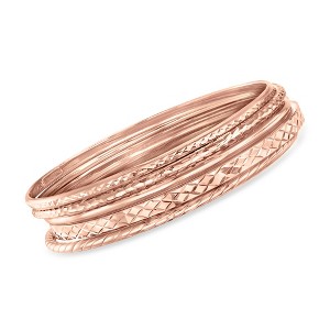 Ross-Simons 18kt Rose Gold Over Sterling Silver Jewelry Set: 5 Bangle Bracelets - 1 of 3